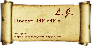 Linczer Jónás névjegykártya